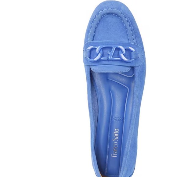 SALE! new Franco Sarto Suede Slip-on Chain Loafers Flats - Picture 2 of 6